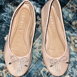 Esprit Women's Blush Perforated Flats Clean Balletcore Barbiecore 6 .5 GUC
